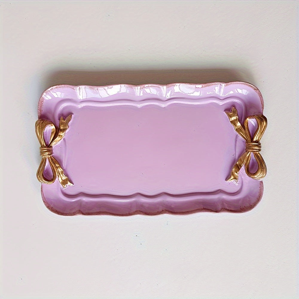 Rynx | VintageServe-Dessert Plate - Rectangular Harse Candy Bowl with Bow Button