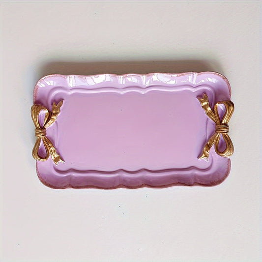 Rynx | VintageServe-Dessert Plate - Rectangular Harse Candy Bowl with Bow Button
