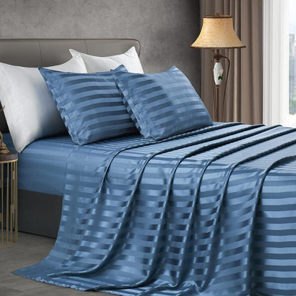 Rynx | Soft Silk Satin Sheet Set, Luxury Bedding Set (1 Satin Fitted Sheet with Elastic, 1 Satin Flat Sheet, 2 Satin Pillowcases (Twin/1 Pillowcase)