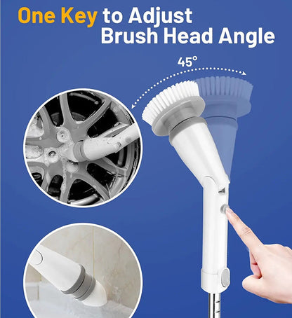 Rynx | telescopic electric rotating scrubber wireless 25-47in & 4 brush heads