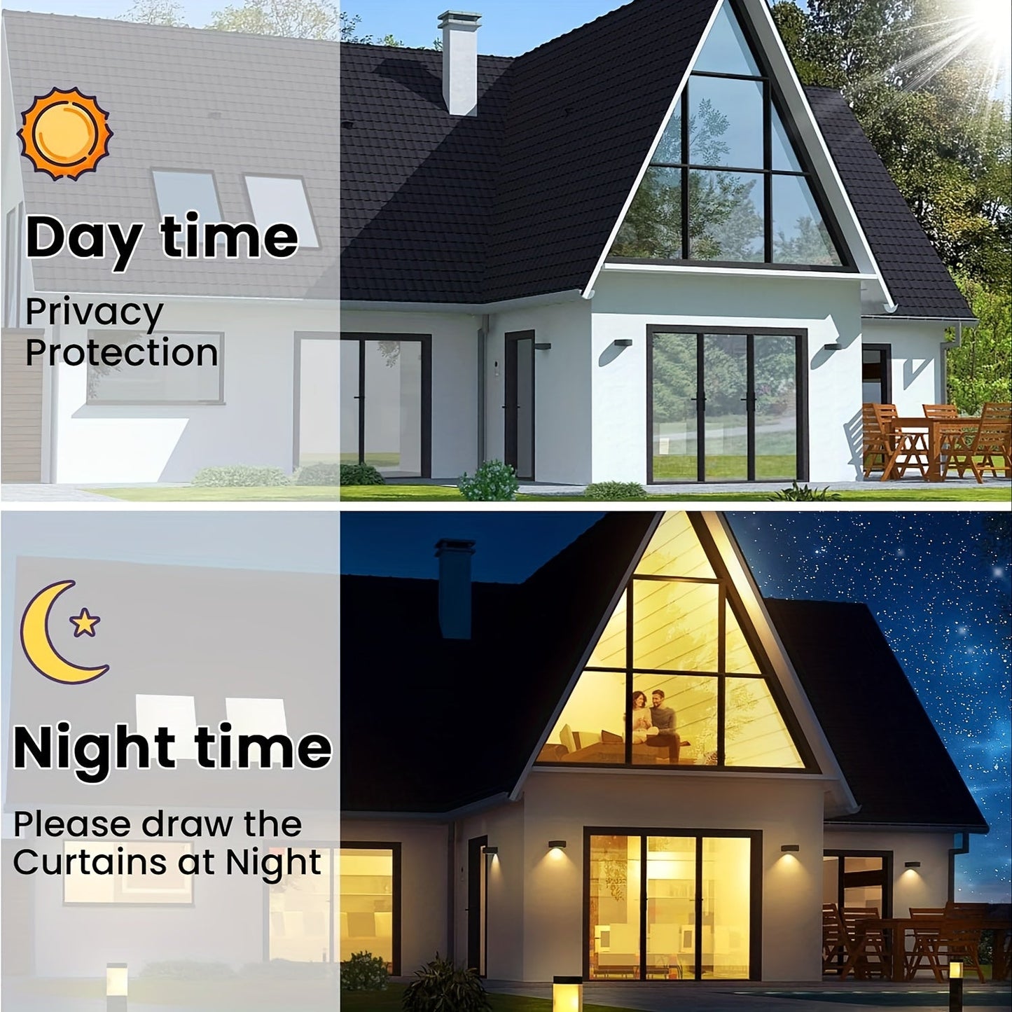 Rynx | Classic One Way Privacy Window Film - 3mil PVC, Peel and Stick Sun Blocking Reflective Mirror Film with Anti-UV - Daytime Privacy for Home and Office