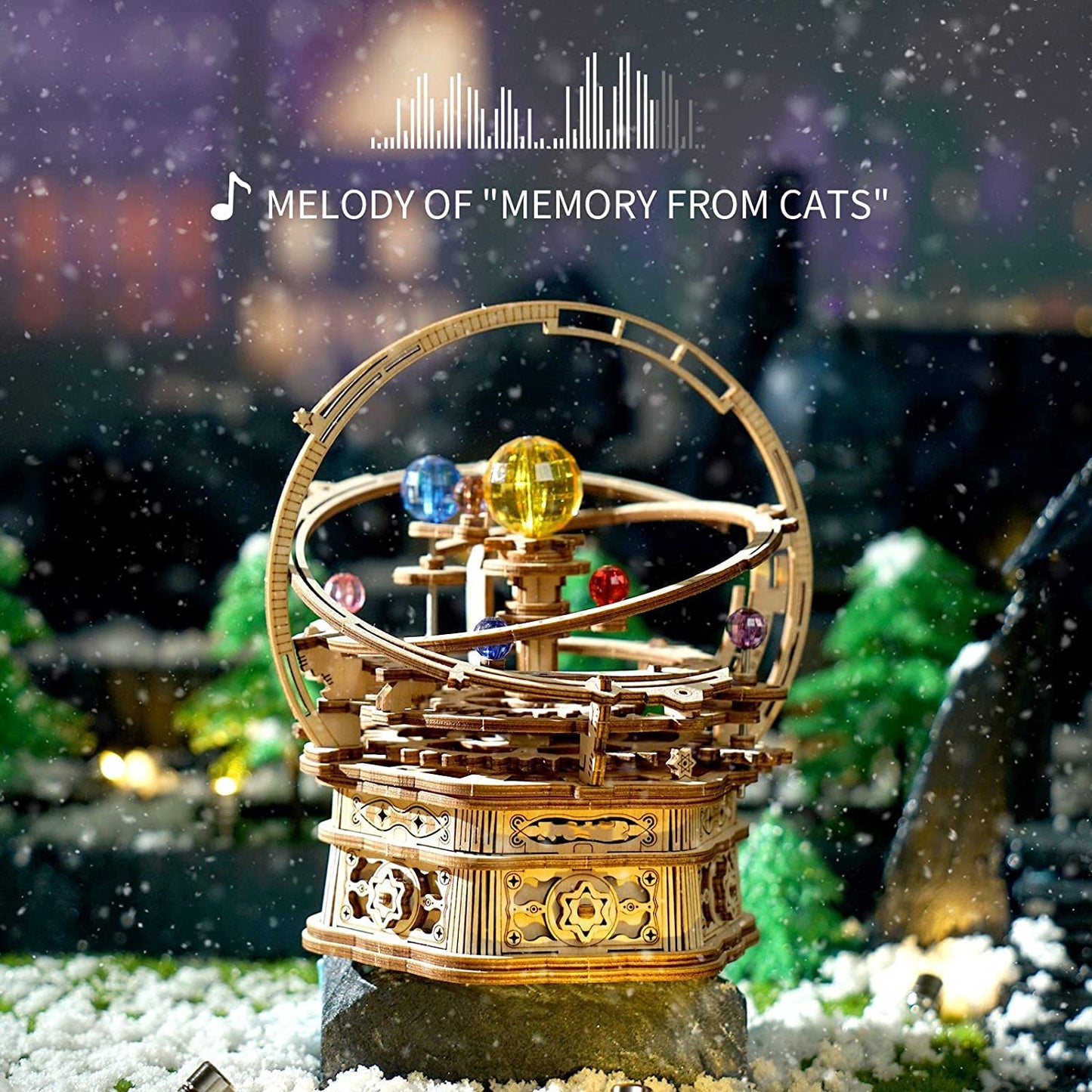 Rynx | DIY 3D Wood Rotating Starry Sky Mechanical Music Box
