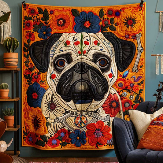 Rynx | Lively Pug Patchwork Blanket