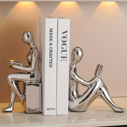 Rynx | LuxeCeramic - Ceramic Bookends - Abstract Design for Living Room and Office