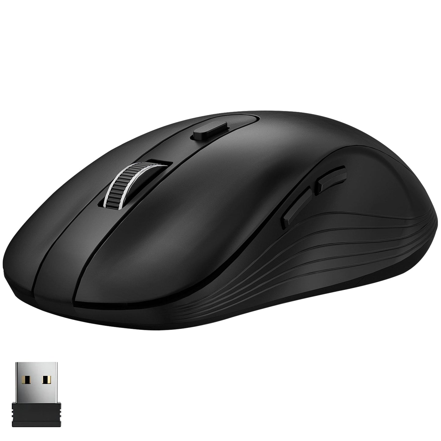 Rynx | Delton S8 Ergonomic Optical Wireless Mouse Computer Pointing Device with Automatic Pairing USB Dongle