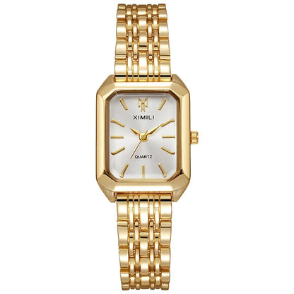 RYNX | Square Watch For Women Gold White
