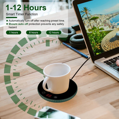 Rynx | Desk Electric Cup Warmer Automatic Overheat Protection Smart Timer Setting
