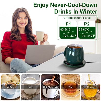 Rynx | Desk Electric Cup Warmer Automatic Overheat Protection Smart Timer Setting