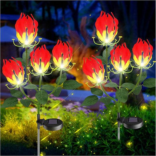 Rynx | Solhage Light, Latest Version Garland Lily Sunflower Light Outdoor Solar Powered Stake Decorative Lights for Garden, Pathway, Patio, Front Yard Outdoor Decoration