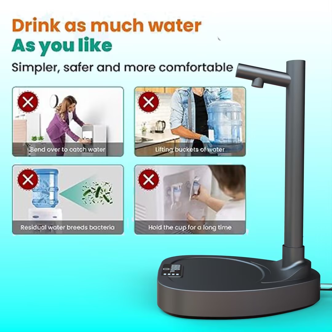 Rynx | Desktop water container with rechargeable battery and extension hose