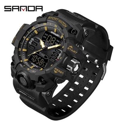 Rynx | Dual Display Sports Watch for Men - Waterproof, Shock Resistant with Multifunctional Digital Display