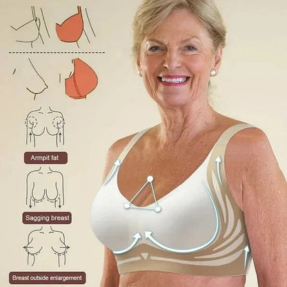 RYNX | Curvafit Super Collection Bra | Wireless Push-Up Bra | No More Sagging Breasts Beige*3 pieces