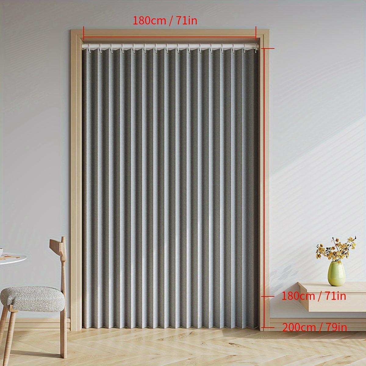 Rynx | Waterproof and Scratch-Resistant Folding Door Curtain - Versatile for Kitchen, Office, Dining Room, Living Room, Bedroom | Invisible Partition, Easy Care, Polyester and Oxford Fabric, All-Season Modern Style with Magnetic Closure