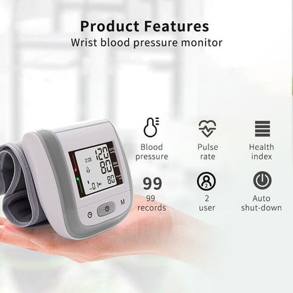 Rynx | Digital wrist blood pressure monitor heart rate pulse meter measure