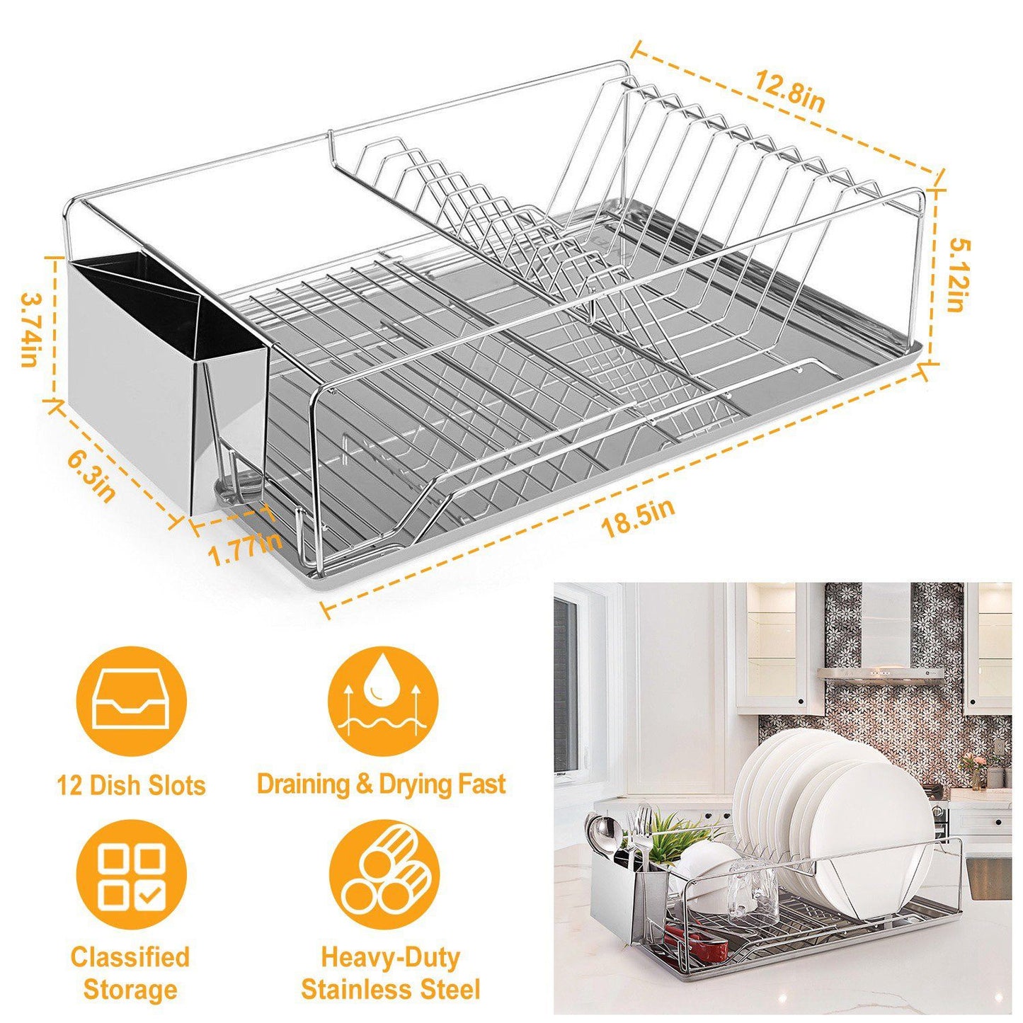 Rynx | Dish Rack Stainless Steel