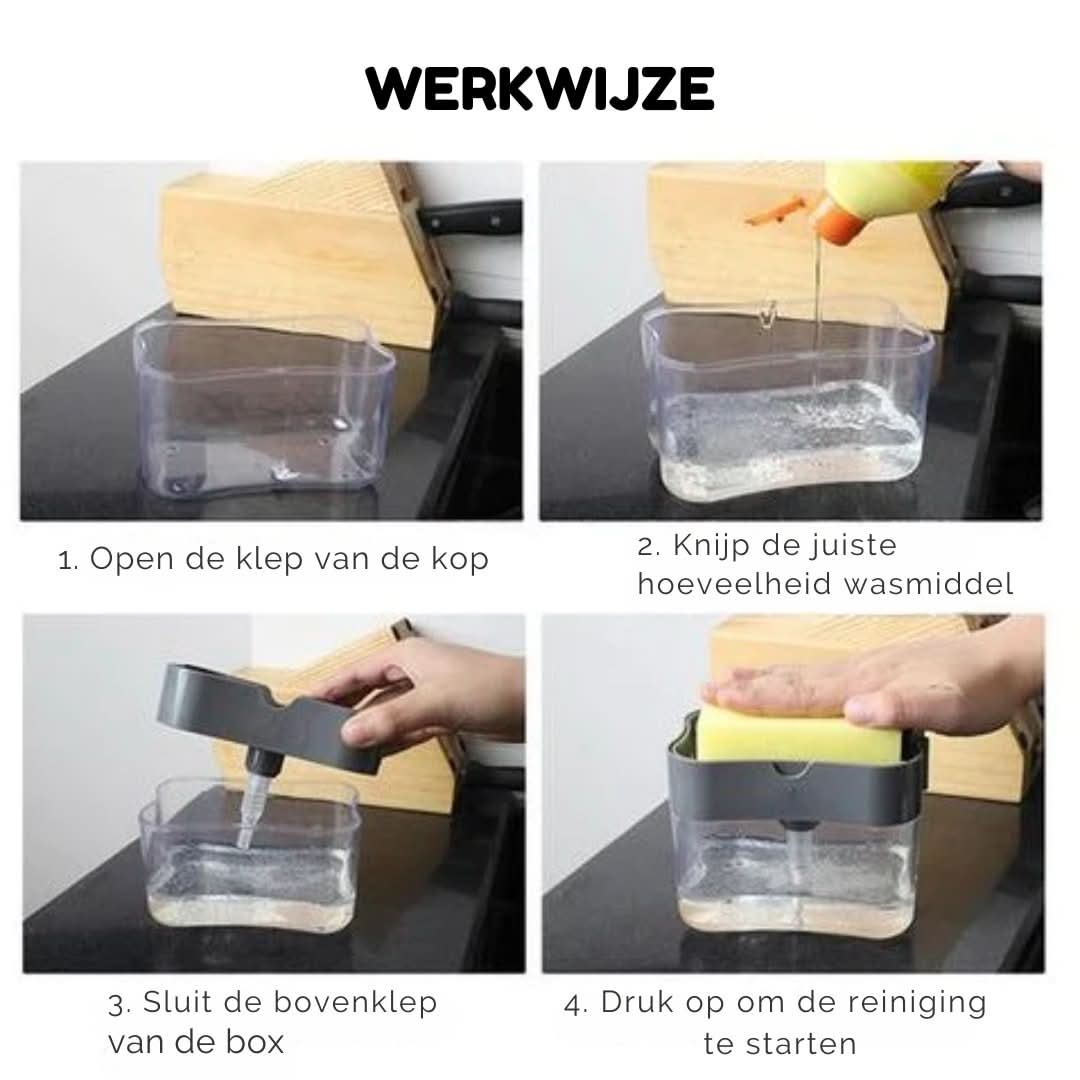 Rynx | Dispenser | Liquid Soap & Sponge Holder (With Free Sponge)