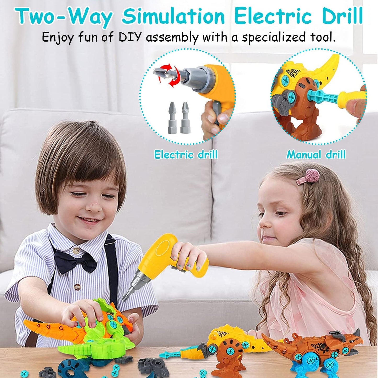 Rynx | DIY Dinosaur Construction Building Blocks Assembly Toy with Electric