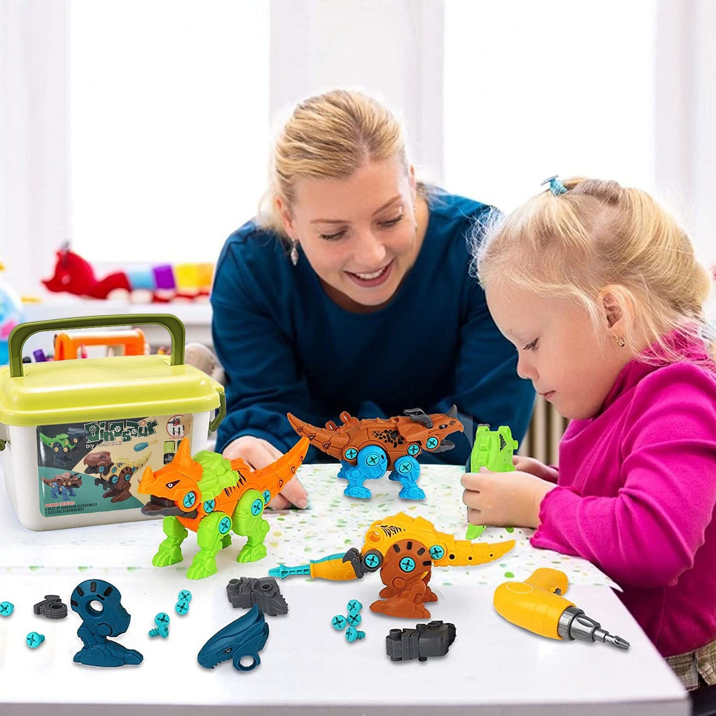 Rynx | DIY Dinosaur Construction Building Blocks Assembly Toy with Electric