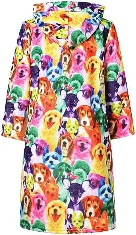 Rynx | Dog Pattern Girls' Bathrobes Children's Hooded Coats
