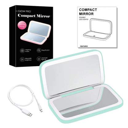 RYNX | Mini Led 10X Magnification Cosmetic Mirror With Different Light Settings, Usb Rechargeable