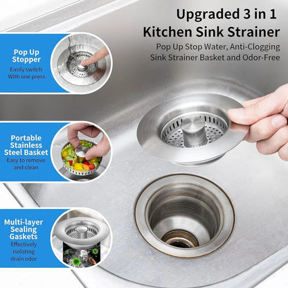 Rynx | Stainless Steel Pop-Up No-Odor Drain Filter