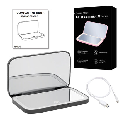 RYNX | Mini Led 10X Magnification Cosmetic Mirror With Different Light Settings, Usb Rechargeable