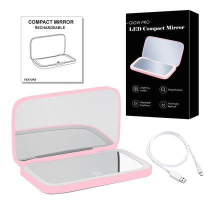 RYNX | Mini Led 10X Magnification Cosmetic Mirror With Different Light Settings, Usb Rechargeable