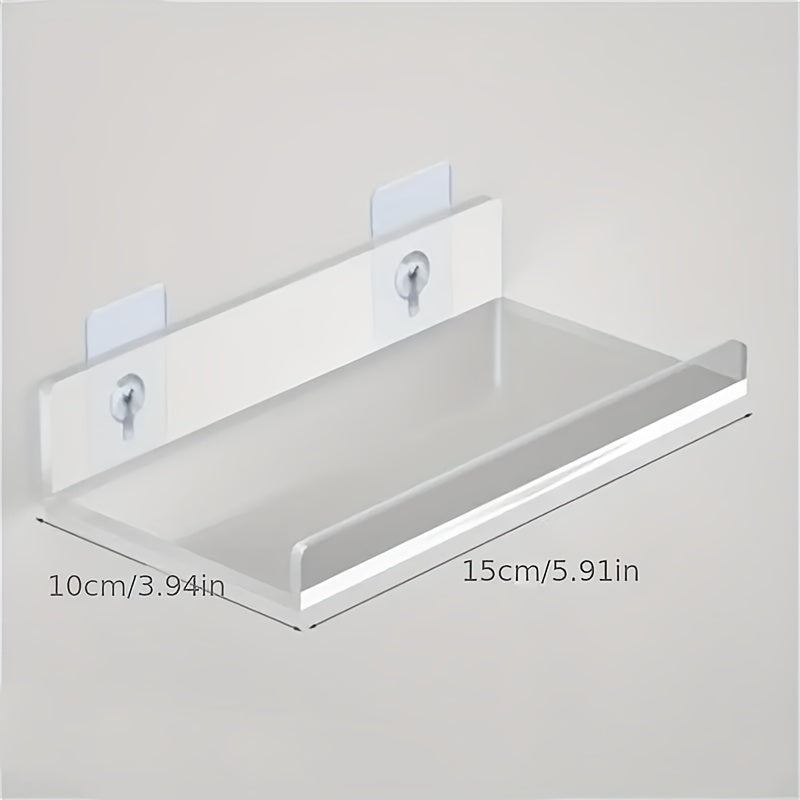Rynx | Acrylic Shelf - Floating Hanging Shelf - Drill-Free Shower Shelf and Storage Shelf