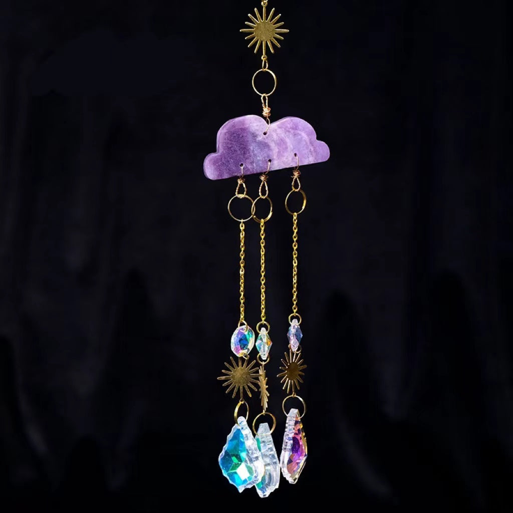 Rynx | Crystal Cloud Solar Collector Wind Chimes Christmas Pendant Hanging Chain
