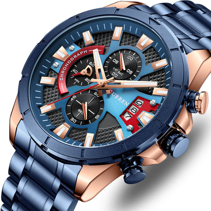 Rynx | Quartz watch with steel strap Watch calendar