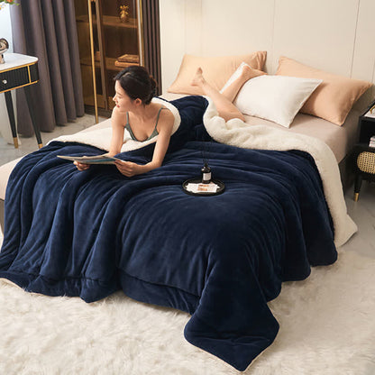 Rynx | Solid thick double-sided velvet cube blanket