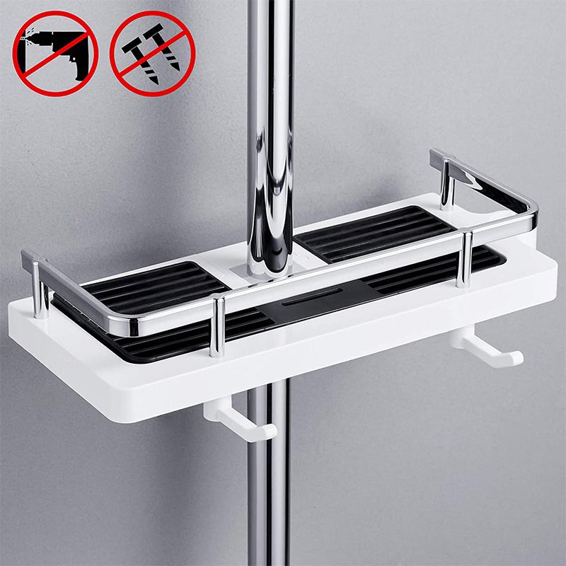 Rynx | Bathroom Shelf Caddy for Shower Rail, No Drilling Pole Shower Storage Rack Holder