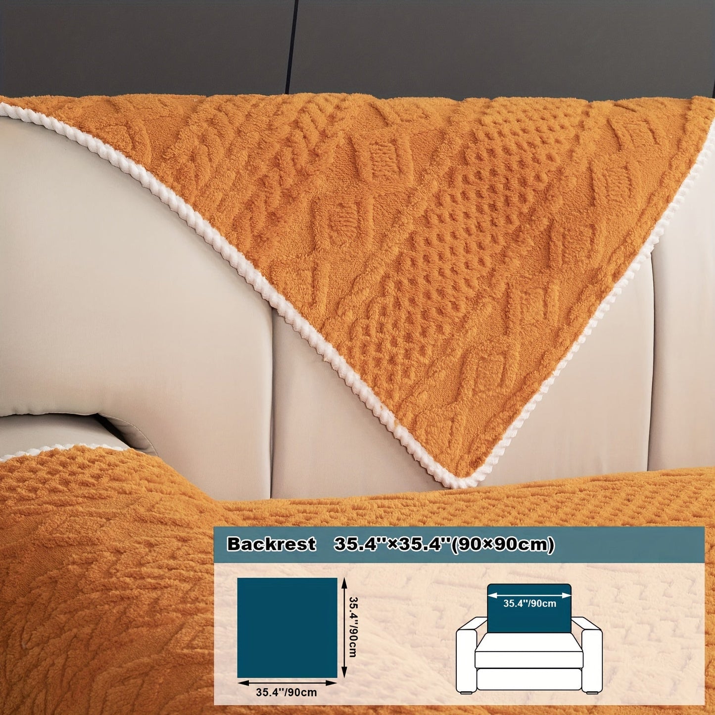 Rynx | 1pc Sofa Slipcover - Pet Dog Friendly, Fuzzy Non-Slip, Breathable Sofa Cover for Bedroom, Office, Living Room Decor
