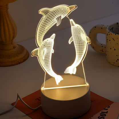 Rynx | GeoDolphin - Modern 3D Illusion Table Lamp