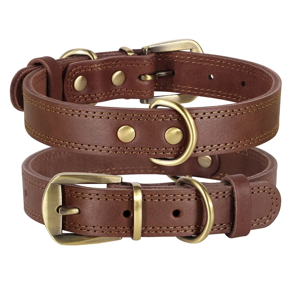 Rynx | Genuine Leather Dog Collar Durable and Adjustable for Small and Large Dogs