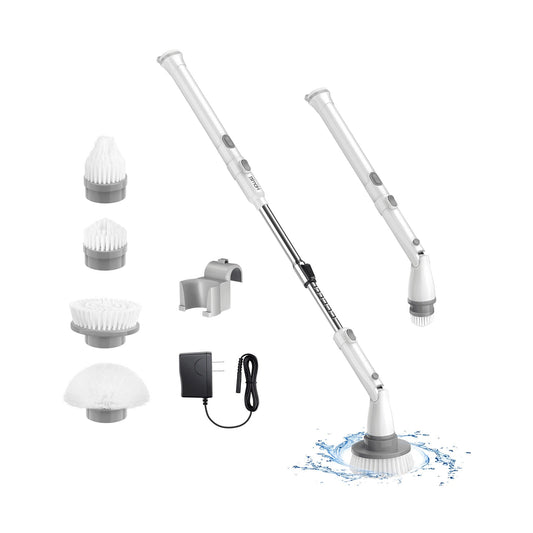 Rynx | telescopic electric rotating scrubber wireless 25-47in & 4 brush heads