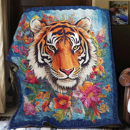 Rynx | Tiger Portrait In Flower Quilt