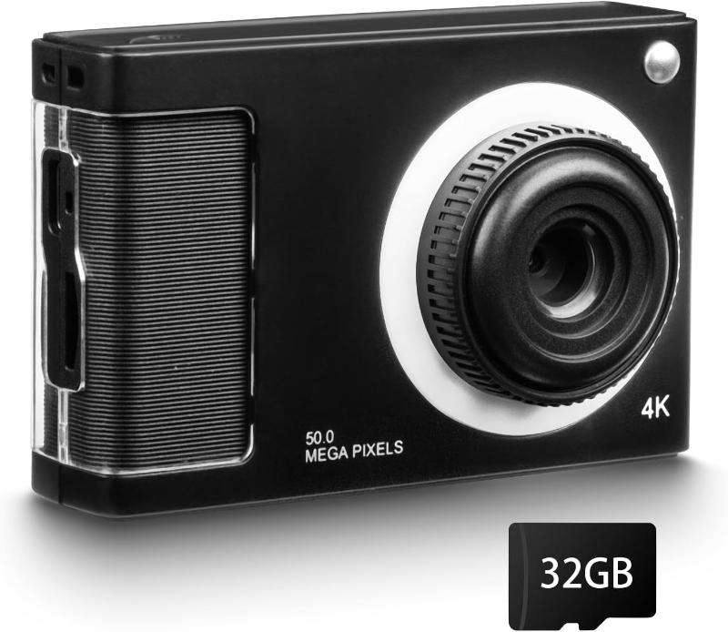 Rynx | 1080P Kids Camera with 32GB Card, 48MP 8X Zoom Digital Point-and-Shoot Camera