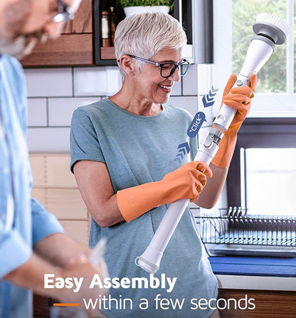 Rynx | telescopic electric rotating scrubber wireless 25-47in & 4 brush heads