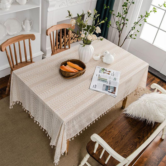 Rynx | Bend Hollow-Out Tassel Tablecloth