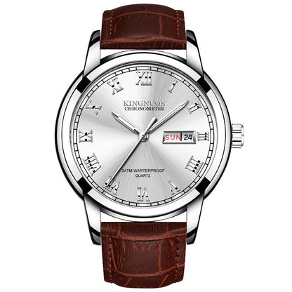 Rynx | Transnational Hot Double Calendar Steel Belt Watch Business Non-mechanical