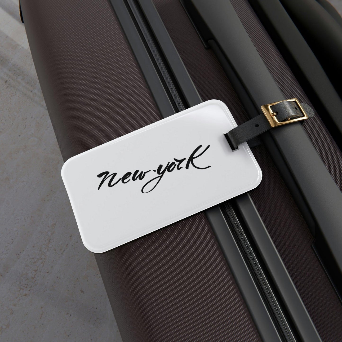 Rynx | Personalized Premium Acrylic Luggage Tags with Adjustable Leather Strap
