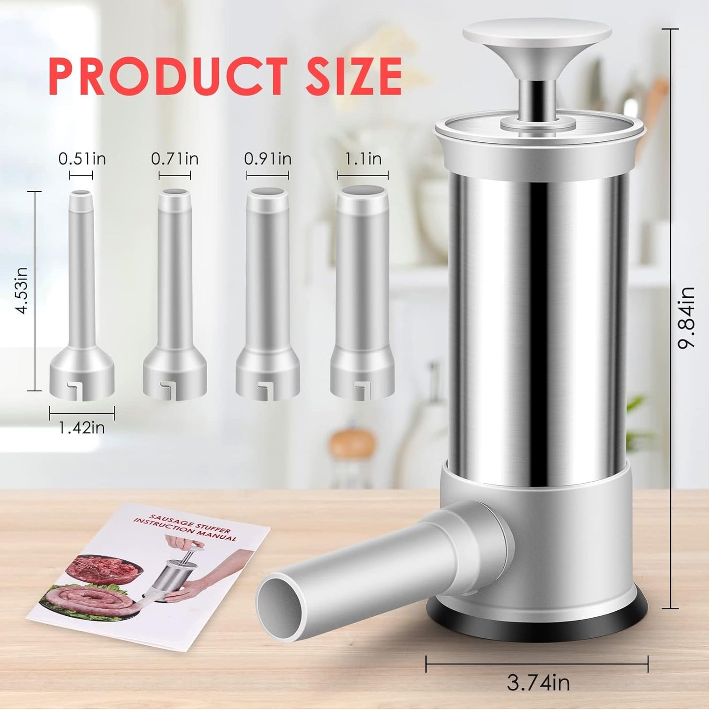 RYNX | 😍Sausage Stuffer With 4 Different Size Filling Tubes😍 SAUSAGE MAKER + MEATBALL MAKER
