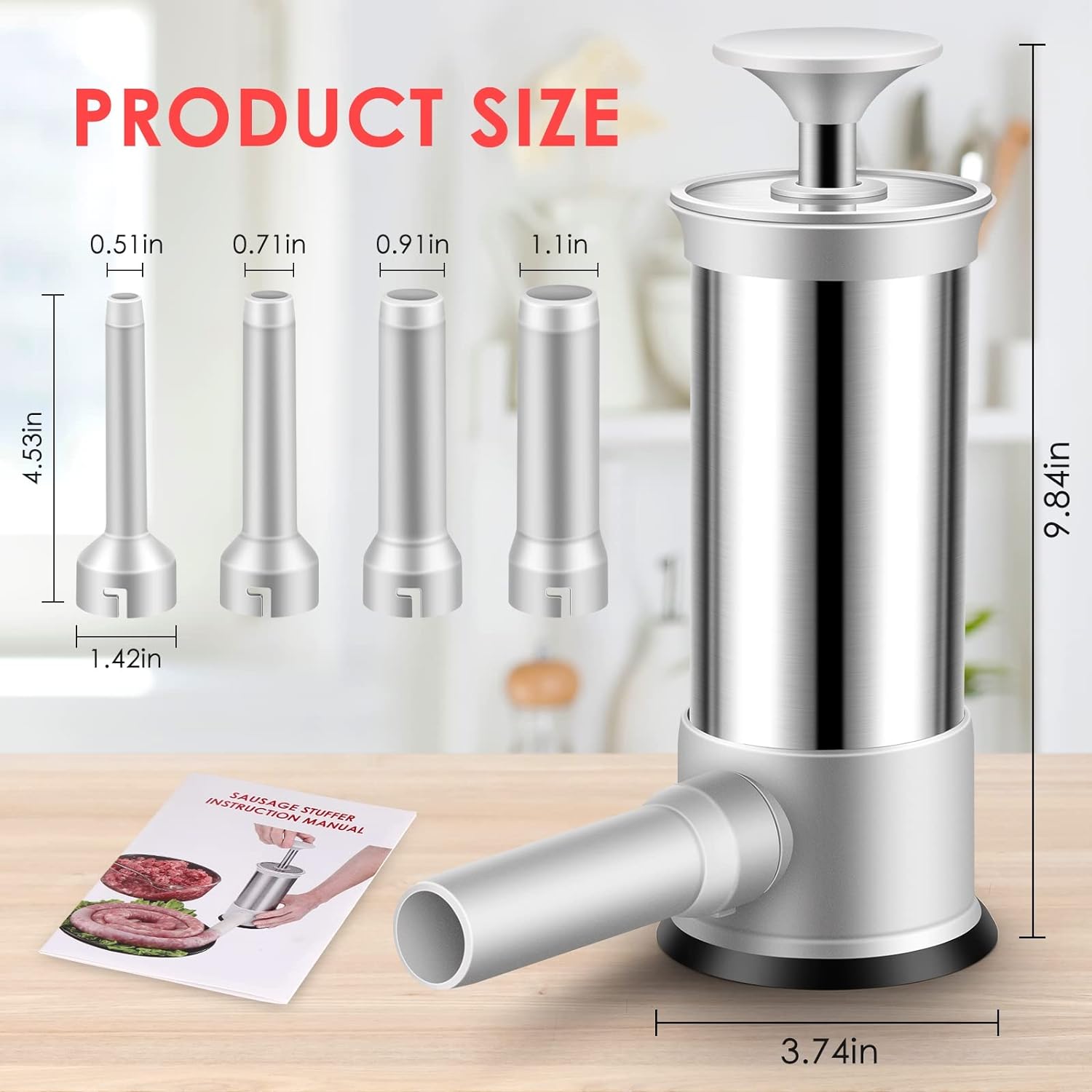RYNX | 😍Sausage Stuffer With 4 Different Size Filling Tubes😍 SAUSAGE MAKER + MEATBALL MAKER