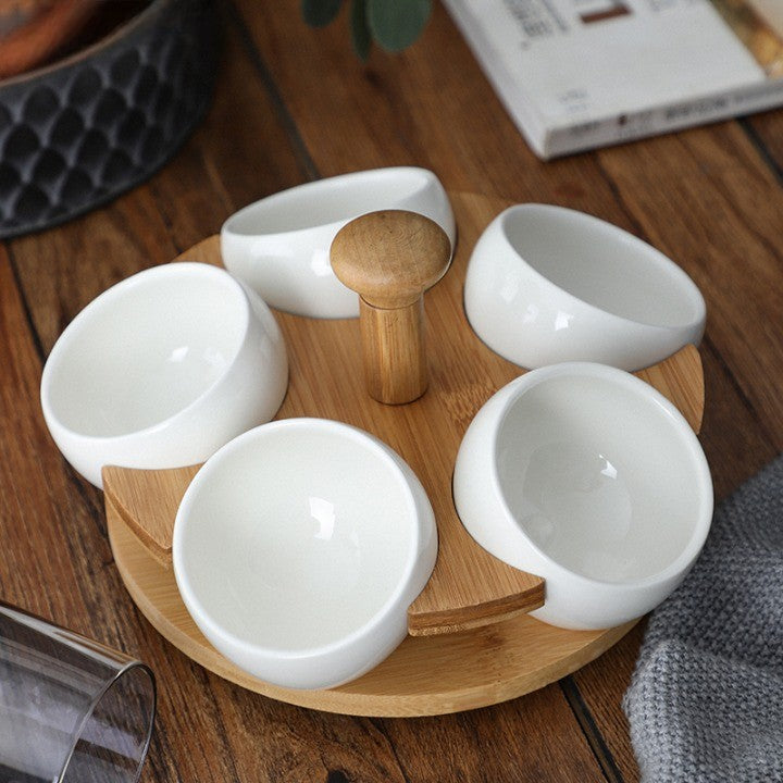 Rynx | Tea Time Bamboo Porcelain Snack Tray