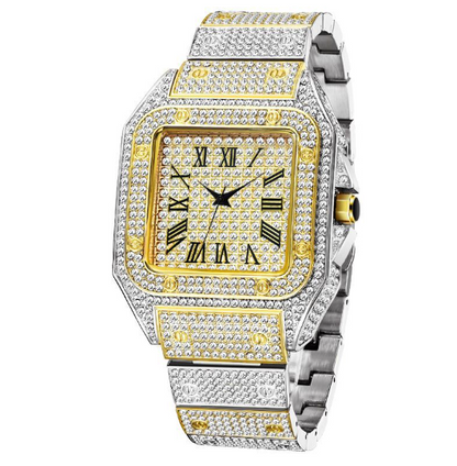 RYNX | Missfox Ice Out Square Watch For Men