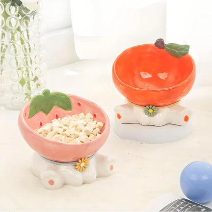 Rynx | Elevated Cat Ceramic Bowl with Tilted Design for Easy Eating and Drinking
