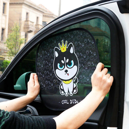 Rynx | Adorable Animal Cartoon Car Window Sunshades - 2PCS, Universal Fit, Anti-UV, Privacy Protection