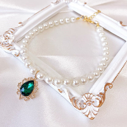 Rynx | Adjustable Pearl Pet Collar with Rhinestone Charm for Cats and Dogs