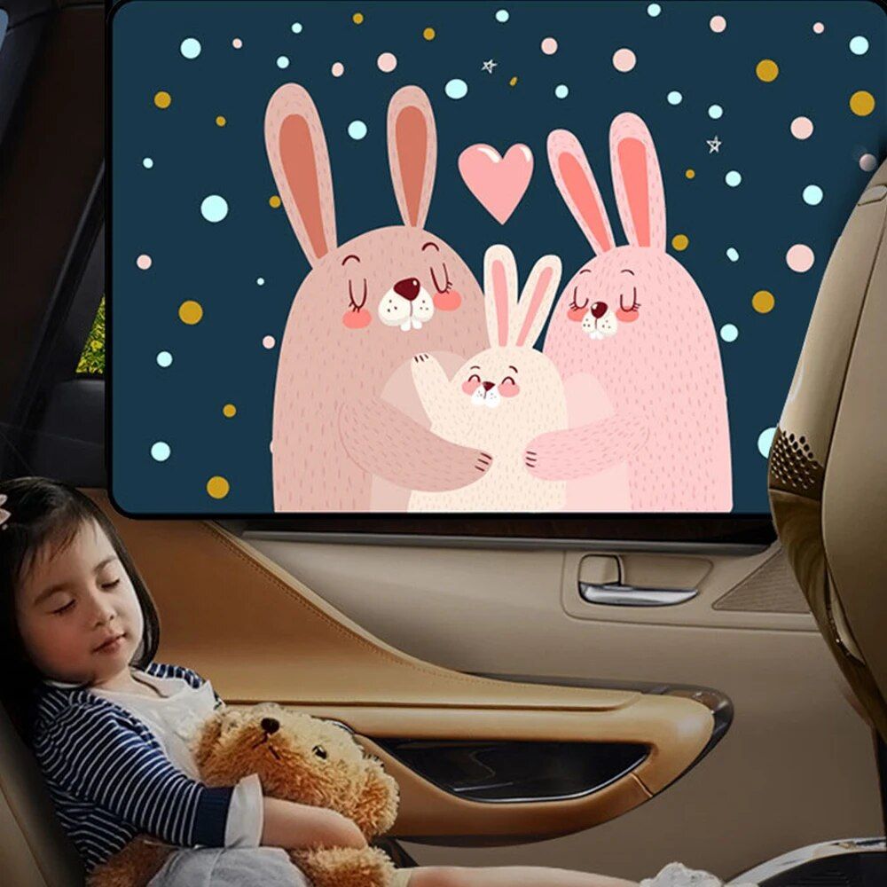 Rynx | Magnetic Curtain In The Car Window Sunshade Cover Cartoon Universal Side Window Sunshade UV Protection For Kid Baby Children